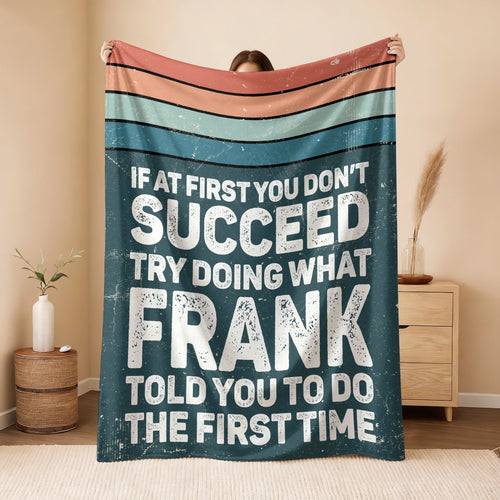 If At First You Don’t Succeed Retro Green Fleece Blanket FRANK 13K1 BK29