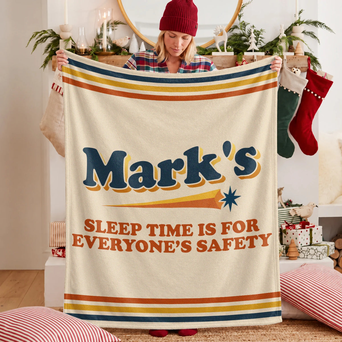 Your Name's Sleep Time Funny Retro Fleece Blanket MARK 13K1 BK67