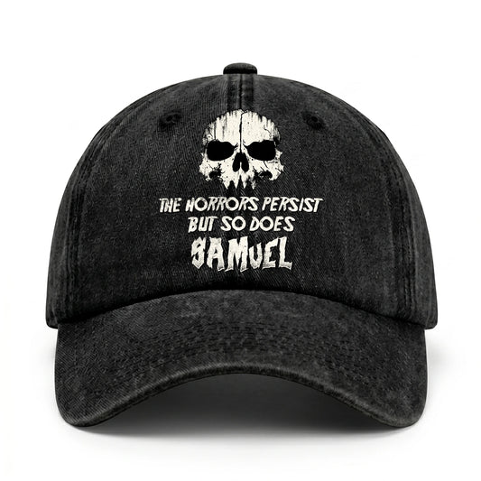 The Horrors Persist But So Does Your Name Cool Skull Washed Cap SAMUEL 13K1 C134PF