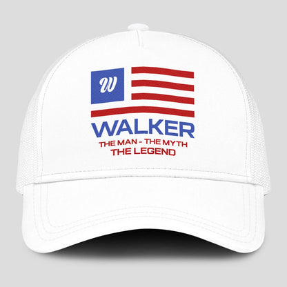 The Man The Myth The Legend America Flag Mesh Cap WALKER 13K1 C193PF