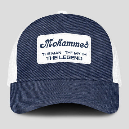The Man The Myth The Legend Blue Denim Mesh Cap MOHAMMED 13K1 C194PF