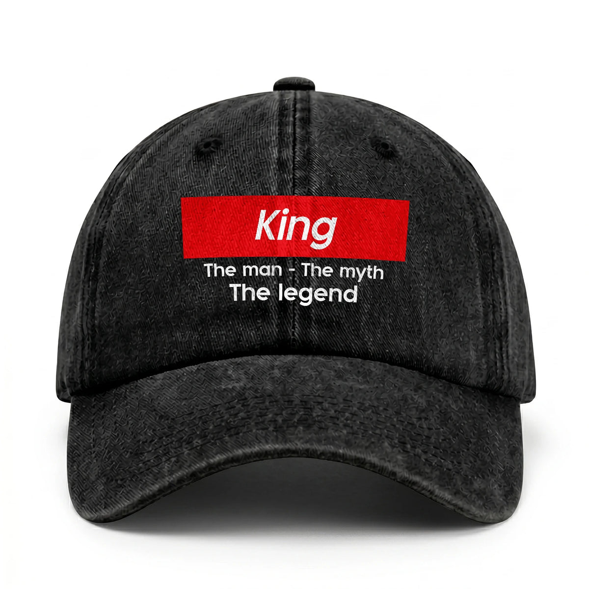 Your Name The Man The Myth The Legend Red Logo Washed Cap KING 13K1 C130PF