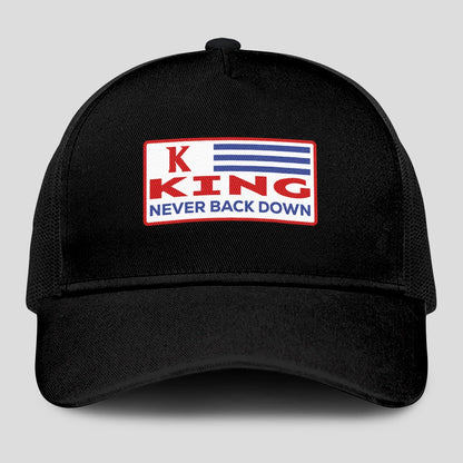 Never Back Down Vintage America Black Mesh Cap KING 13K1 C207PF