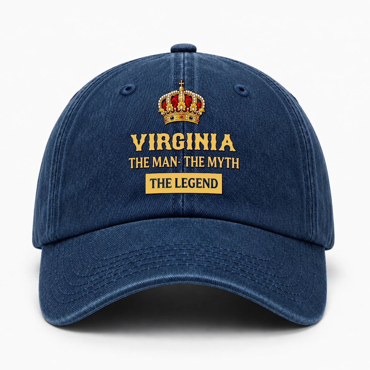 The Man The Myth The Legend King Crown Washed Cap VIRGINIA 13K1 C146PF