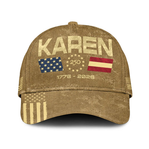 KAREN 13K1-C14PF 250th Anniversary Patriotic Baseball Cap 1776–2026