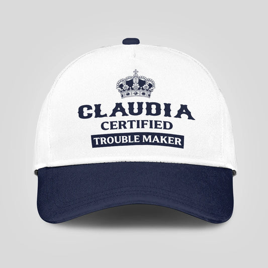 Certified Your Name Trouble Maker Washed Cap CLAUDIA 13K1 C148PF