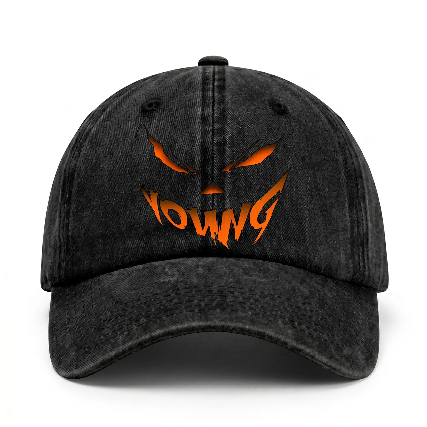 Stay Hungry Pumpkin Chasing Ghosts Funny Washed Cap YOUNG 13K1 C101PF