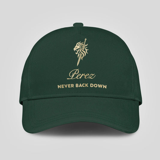 Never Back Down Lion And Sword Sage Green Cap PEREZ 13K1 C178PF