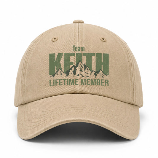 Team Your Name Lifetime Member Mountain Cap KEITH 13K1 C58PF