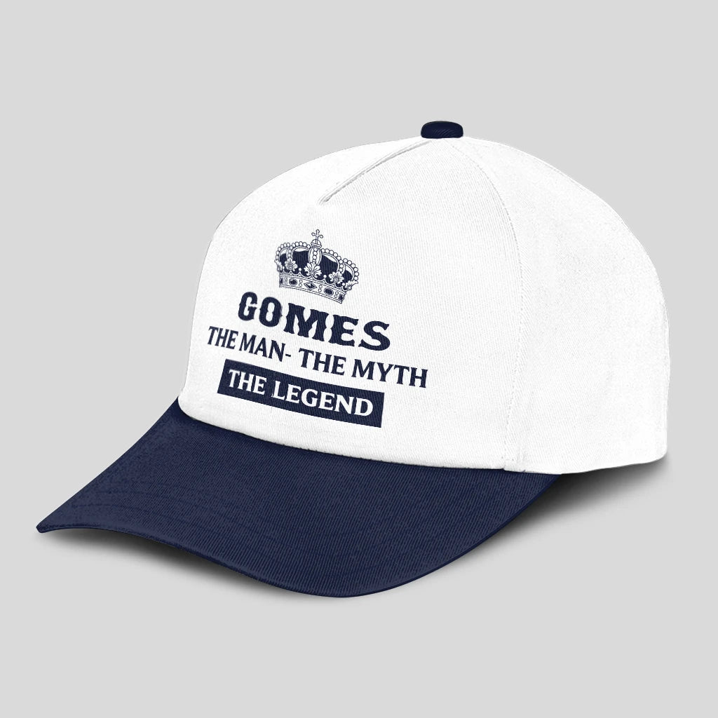 The Man The Myth The Legend King Crown Blue And White Cap GOMES 13K1 C147PF