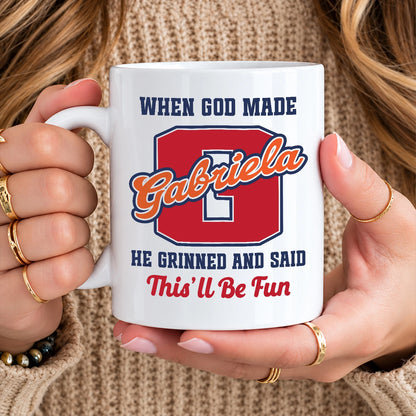 When God Made Your Name Personalized Baseball Mug GABRIELA 13K1 MG07