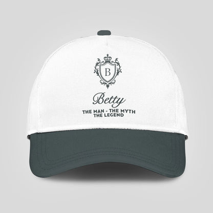 The Man The Myth The Legend Elegant Gray And White Cap BETTY 13K1 C170PF