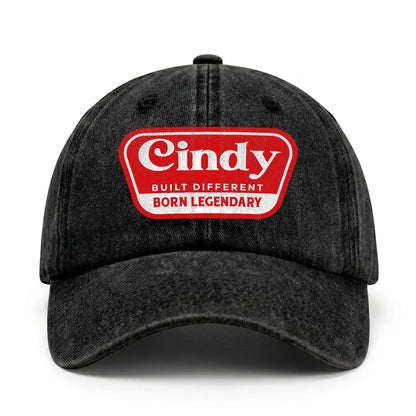 Built Different Born Legendary Red Logo Washed Cap CINDY 13K1 C63PF