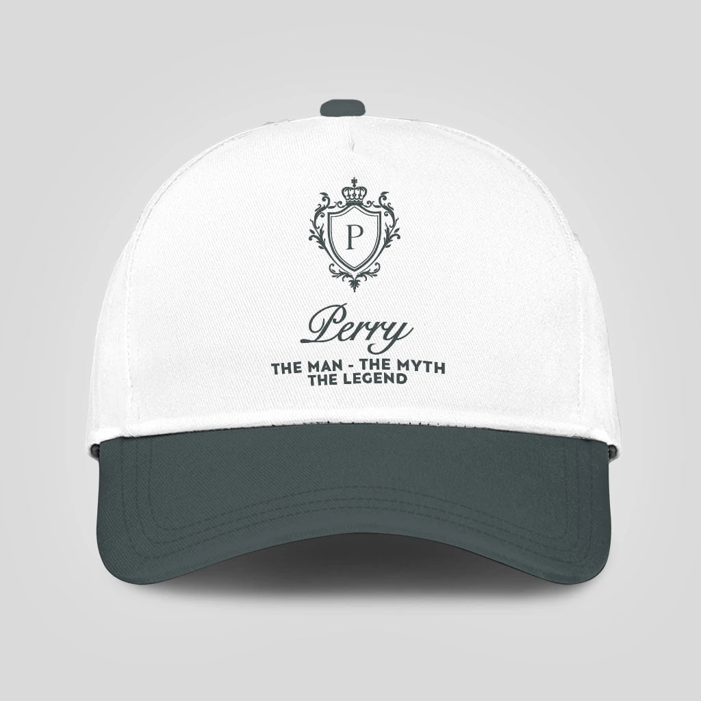 The Man The Myth The Legend Elegant Gray And White Cap PERRY 13K1 C170PF