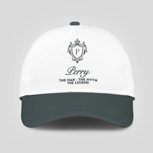 The Man The Myth The Legend Elegant Gray And White Cap PERRY 13K1 C170PF