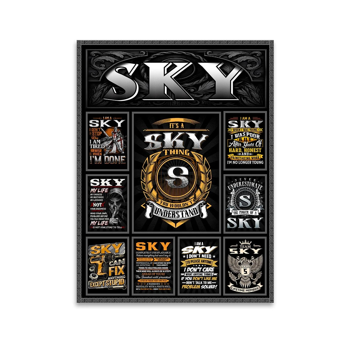 SKY Personalized Sponge Floor Mat – Custom Printed Home Decor 13K1-AR2