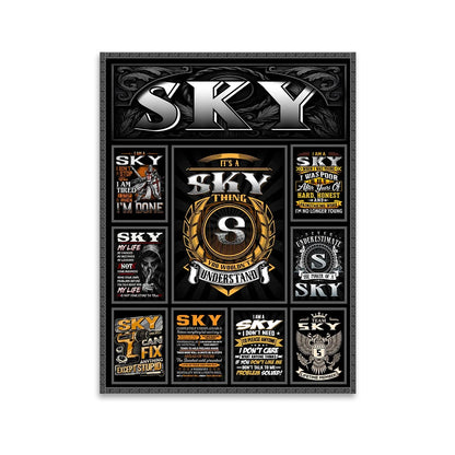 SKY Personalized Sponge Floor Mat – Custom Printed Home Decor 13K1-AR2