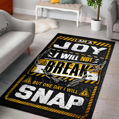 JOY Motivational Rug – Black & Yellow Quote Carpet for Living Room 13K1-AR1