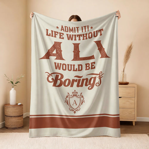Life Without Your Name Would Be Boring Cream Terracotta Blanket ALI 13K1 BK24