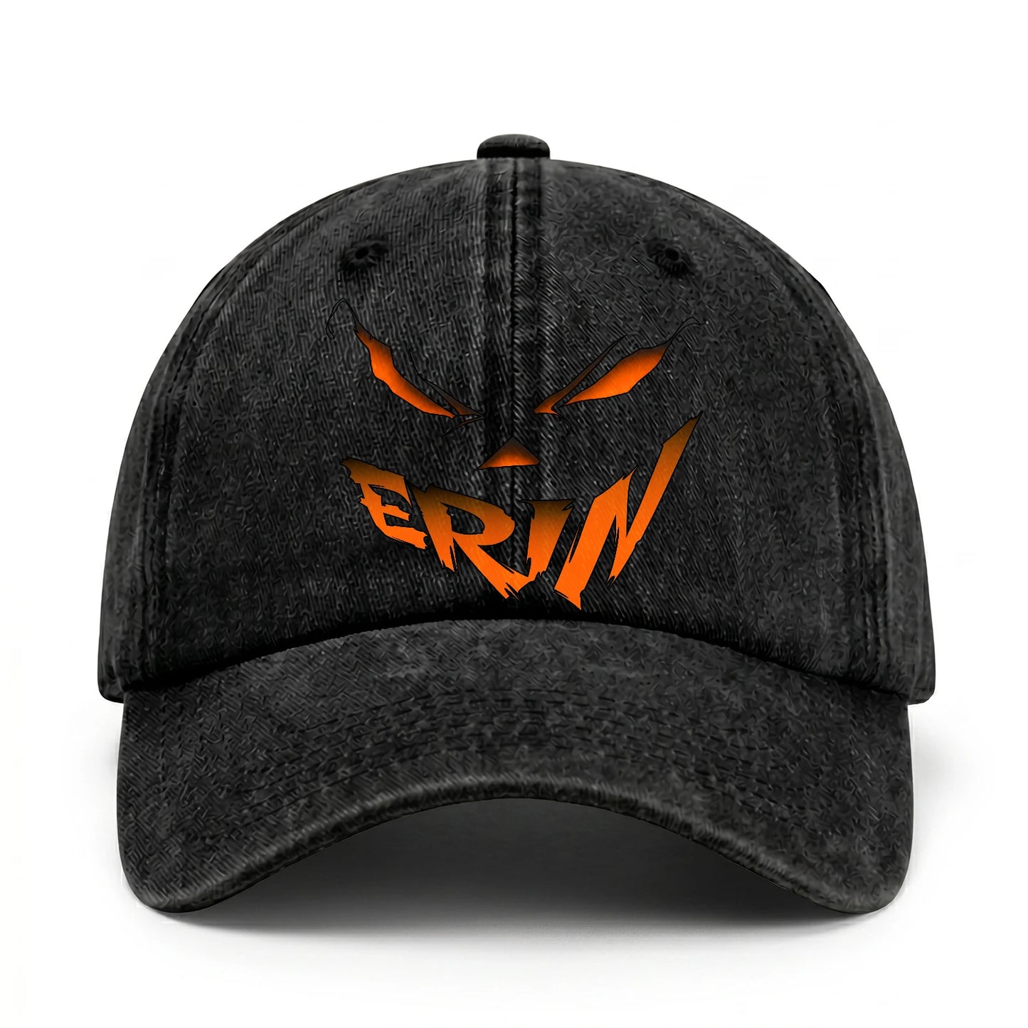 Your Name Jack O' Lantern Halloween Washed Cap ERIN 13K1 C100PF