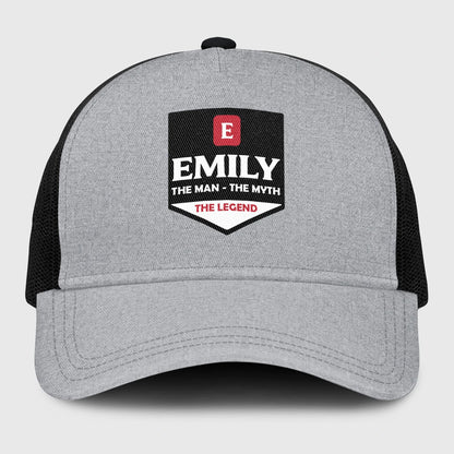 The Man The Myth The Legend Gray Mesh Cap EMILY 13K1 C189PF