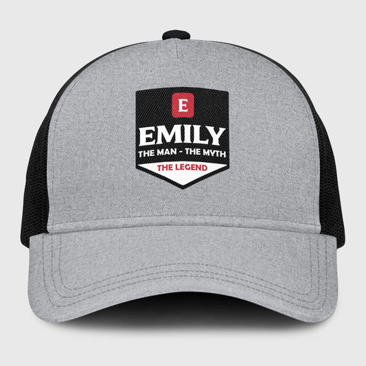 The Man The Myth The Legend Gray Mesh Cap EMILY 13K1 C189PF
