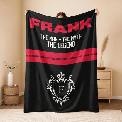 The Man The Myth The Legend Black Red Fleece Blanket FRANK 13K1 BK14