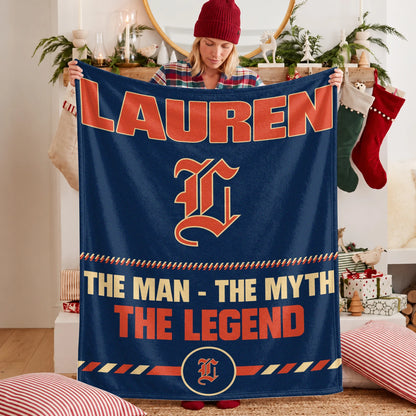 The Man The Myth The Legend Retro Fleece Blanket LAUREN 13K1 BK53