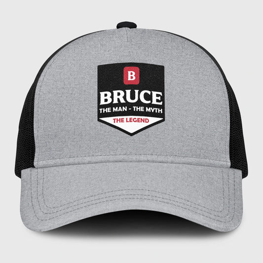 The Man The Myth The Legend Gray Mesh Cap BRUCE 13K1 C189PF