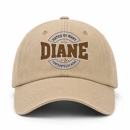 Hated By Many Confronted By None Washed Cap DIANE 13K1 C36PF