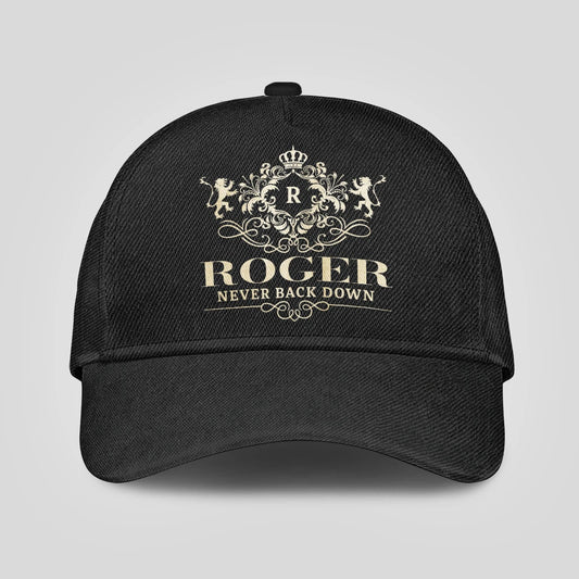 Never Back Down Royal Style Black Cap ROGER 13K1 C179PF