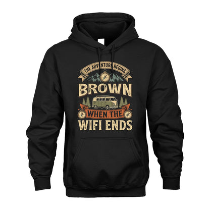 BROWN 13K1-547 The Adventure Begins Name When The Wifi Ends