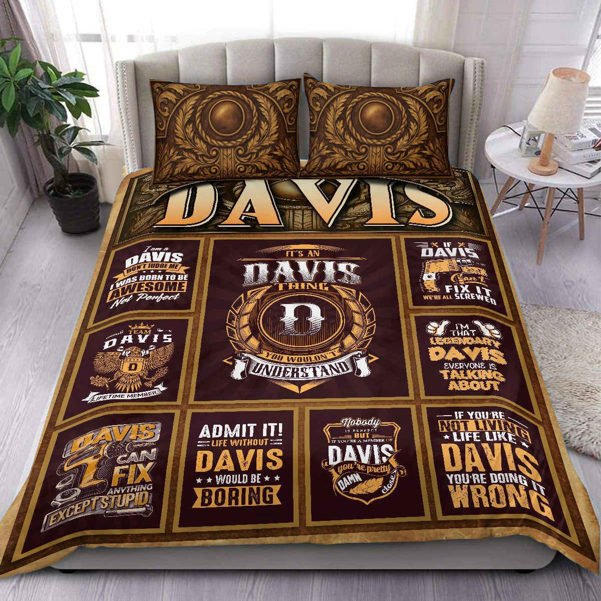 DAVIS Limited Edition Personalized Bedding Set 13K1-BS3