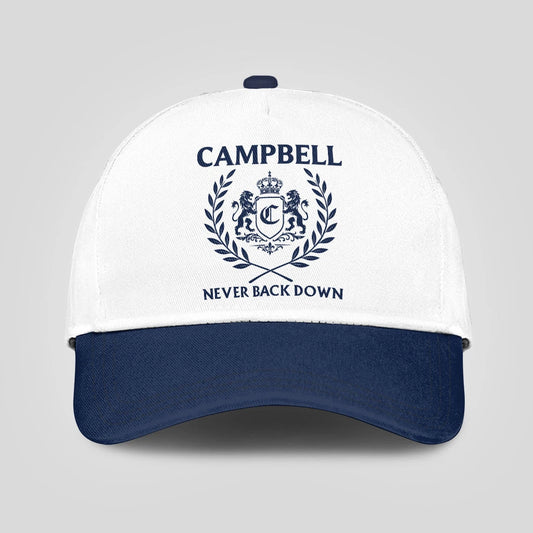 Never Back Down Blue And White Cap CAMPBELL 13K1 C59PF