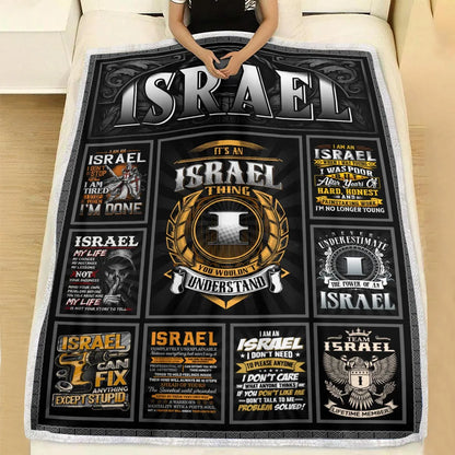 ISRAEL Personalized Blanket | Custom Name Cozy Throw Gift 13K3-BK2