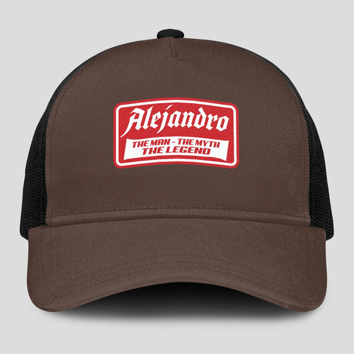The Man The Myth The Legend Red Logo Brown Mesh Cap ALEJANDRO 13K1 C203PF