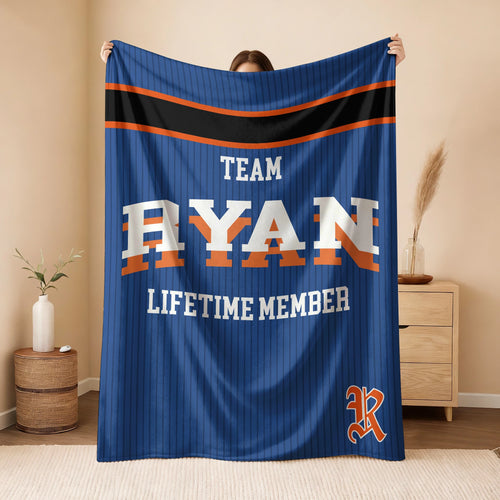 Team Your Name Lifetime Member Basketball Fleece Blanket RYAN 13K1 BK47