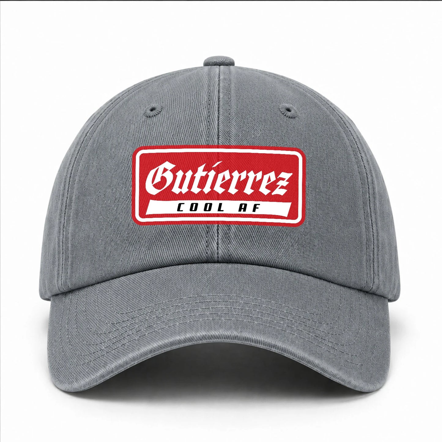 Your Name Cool Af Red Logo Funny Washed Cap GUTIERREZ 13K1 C79PF