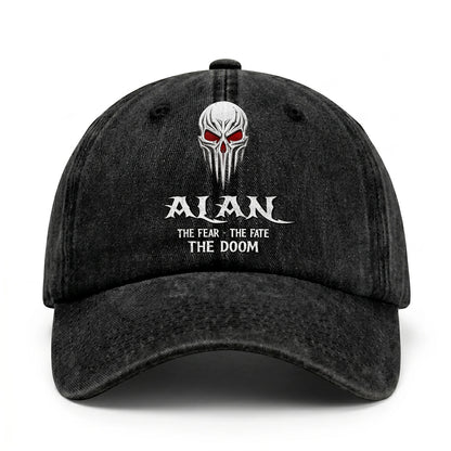 Your Name The Fear The Fate The Doom Skull Washed Cap ALAN 13K1 C98PF