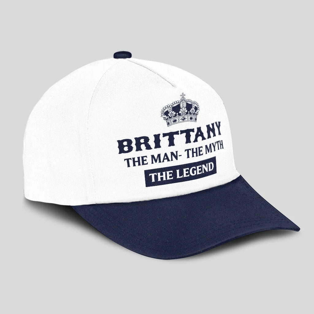 The Man The Myth The Legend King Crown Blue And White Cap BRITTANY 13K1 C147PF
