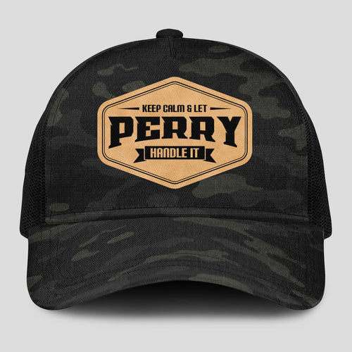 Keep Calm & Let Your Name Handle It Dark Camo Mesh Cap PERRY 13K1 C195PF