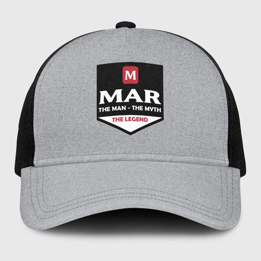 The Man The Myth The Legend Gray Mesh Cap MAR 13K1 C189PF