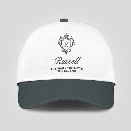 The Man The Myth The Legend Elegant Gray And White Cap RUSSELL 13K1 C170PF