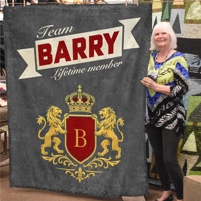 Team Your Name Lifetime Member Charcoal Blanket BARRY 13K1 BK20