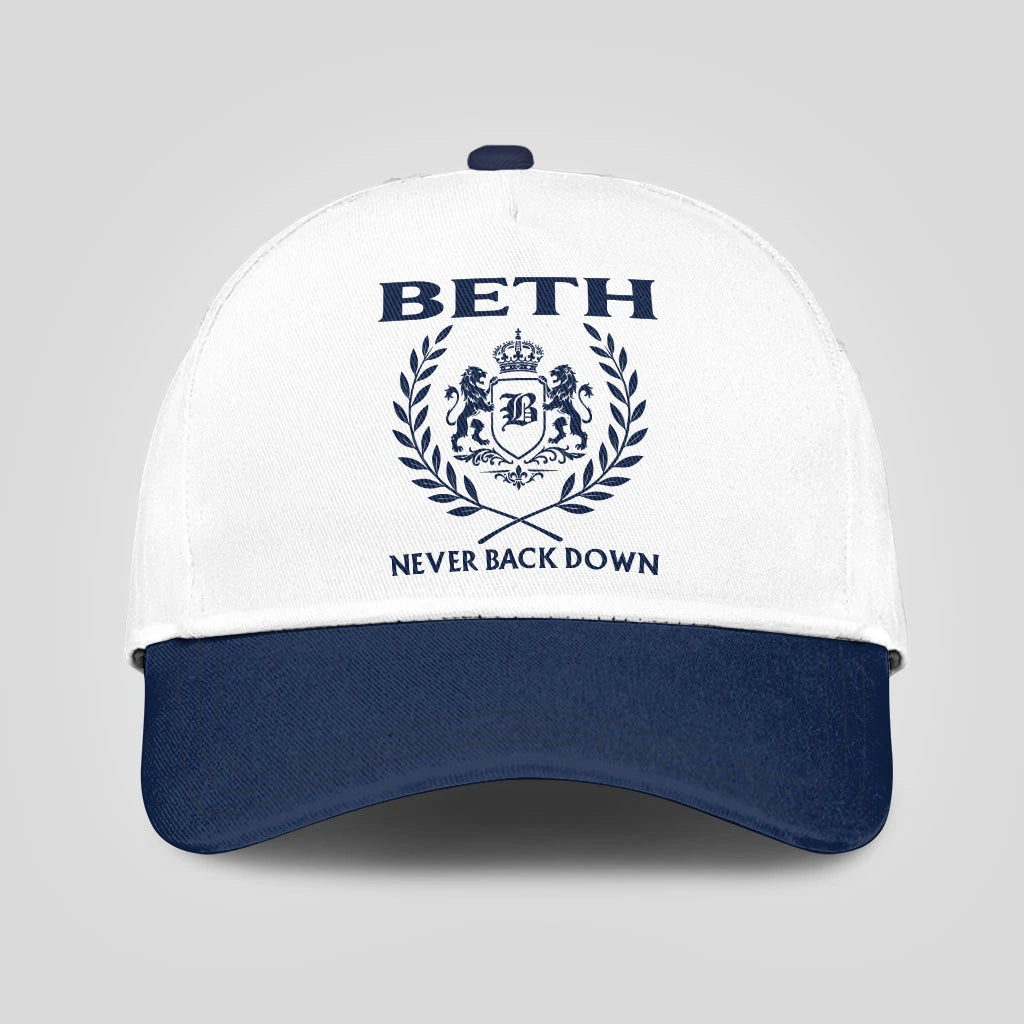 Never Back Down Blue And White Cap BETH 13K1 C59PF