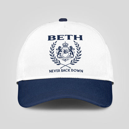 Never Back Down Blue And White Cap BETH 13K1 C59PF