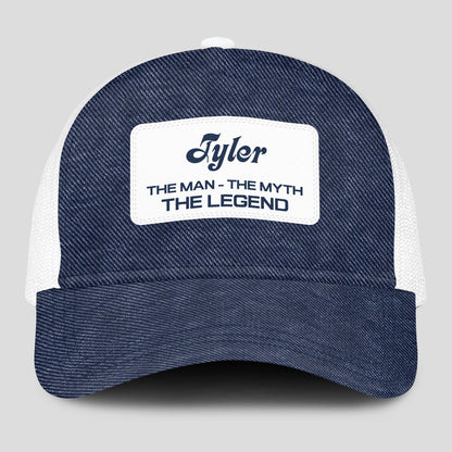 The Man The Myth The Legend Blue Denim Mesh Cap TYLER 13K1 C194PF