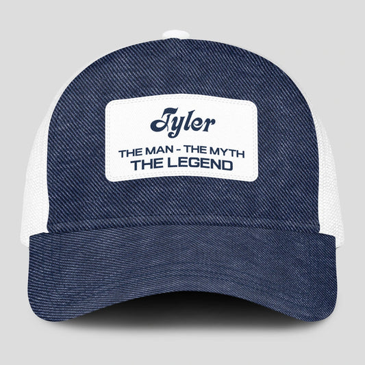 The Man The Myth The Legend Blue Denim Mesh Cap TYLER 13K1 C194PF