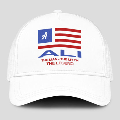 The Man The Myth The Legend America Flag Mesh Cap ALI 13K1 C193PF