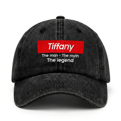Your Name The Man The Myth The Legend Red Logo Washed Cap TIFFANY 13K1 C130PF
